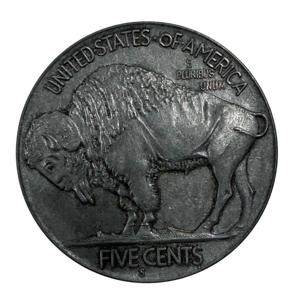 Share Vintage Oversized 3" Indian Head Buffalo Nickel Coin Coaster Paperweight